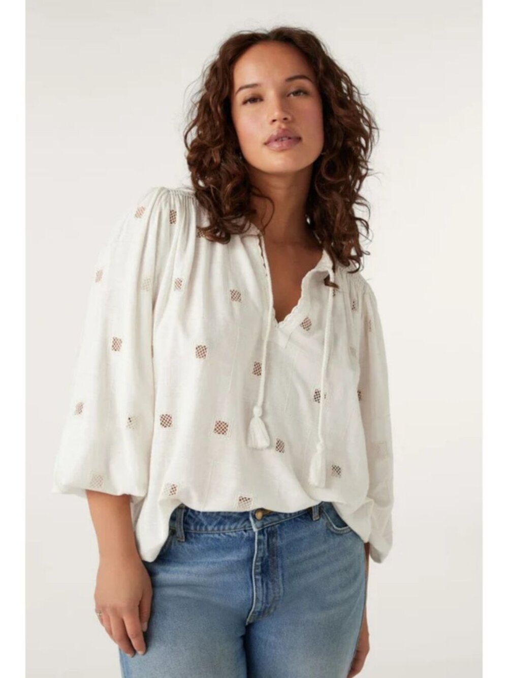 Ba&sh Ravel Linen Blouse Ivory Size XS/ US 2